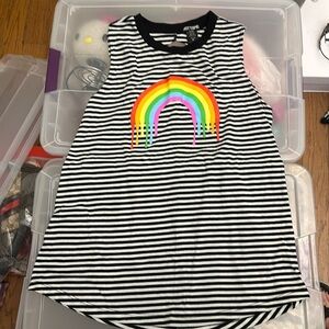 NWOT STRIPED RAINBOW TANK WITH CUTOUT BACK
